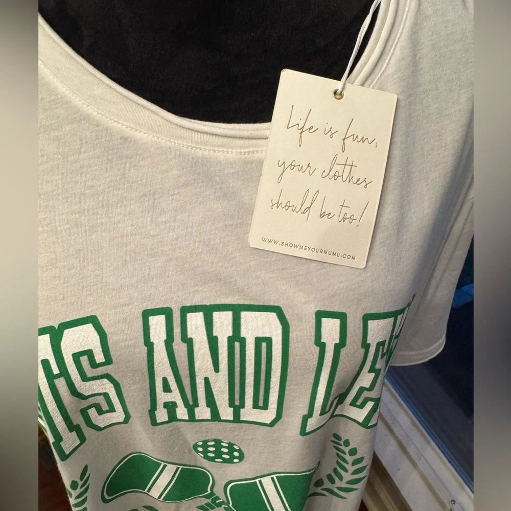 Show Me Your MuMu Pickleball Club Top White and Green - Picture 7 of 11